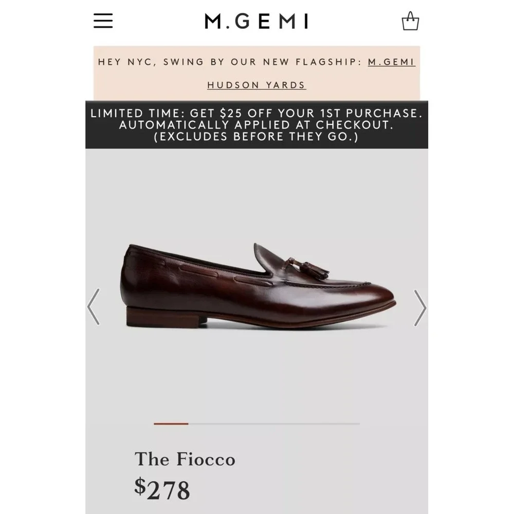 M Gemi Fiocco Tassel Loafers US Size 11 Made In Italy 44 Brown Leather Fast Ship